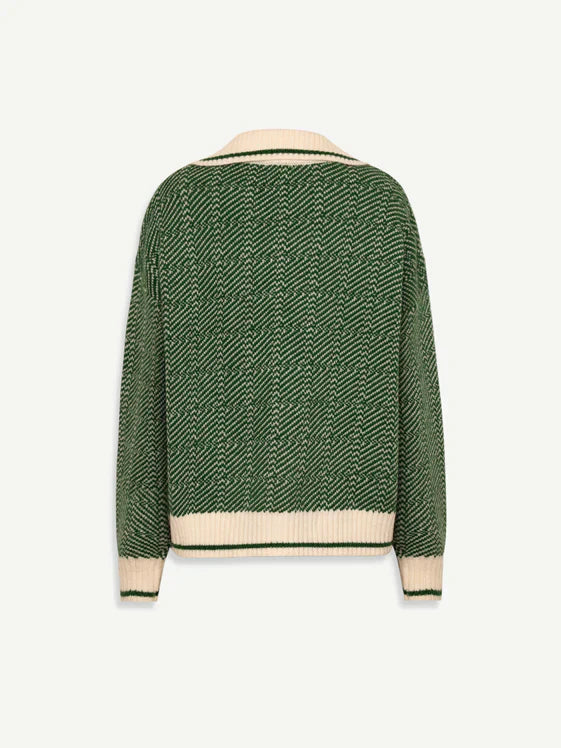 EMILIA™ | THE GREEN V-NECK SWEATER